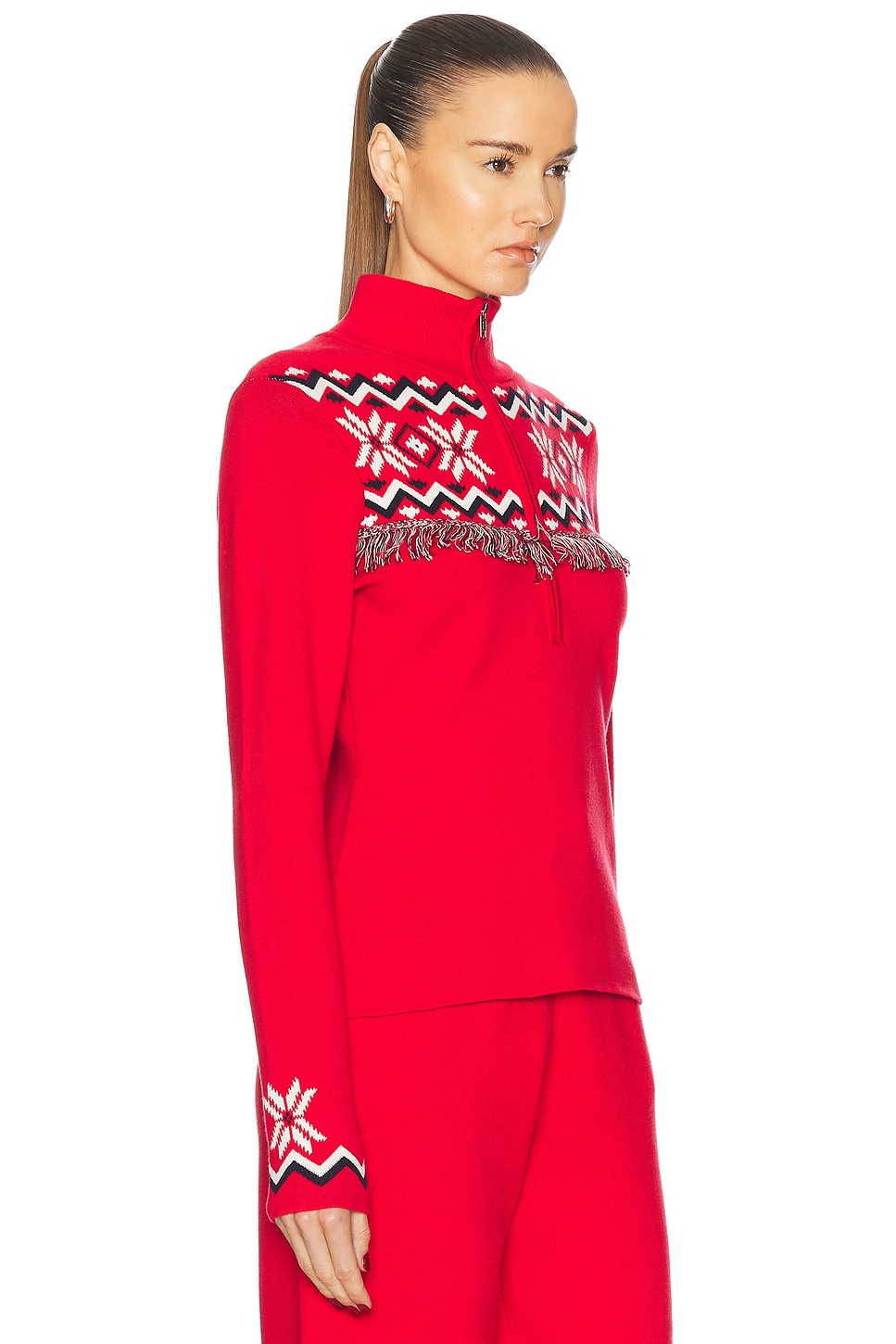 Shop The Upside Keystone Blanche Half Zip Sweater In Red