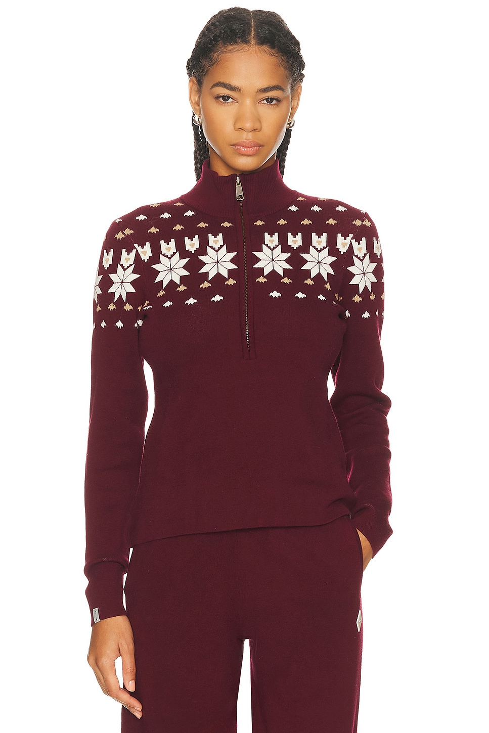 Image 1 of THE UPSIDE Le Ski Blanche Half Zip in Quince