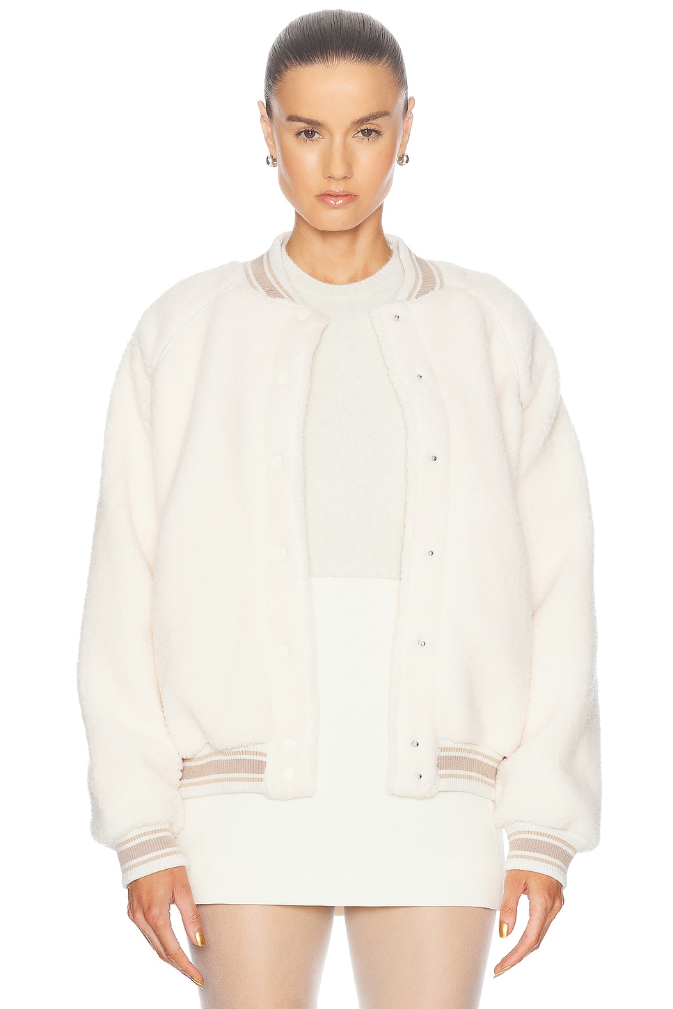 Banks Bomber Jacket in Ivory