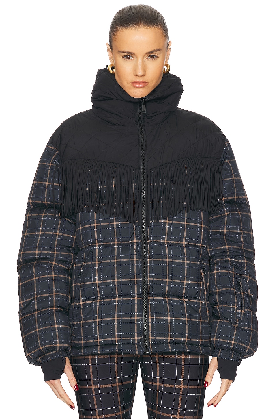 Shop The Upside Lumiere Fox Puffer Jacket In Check