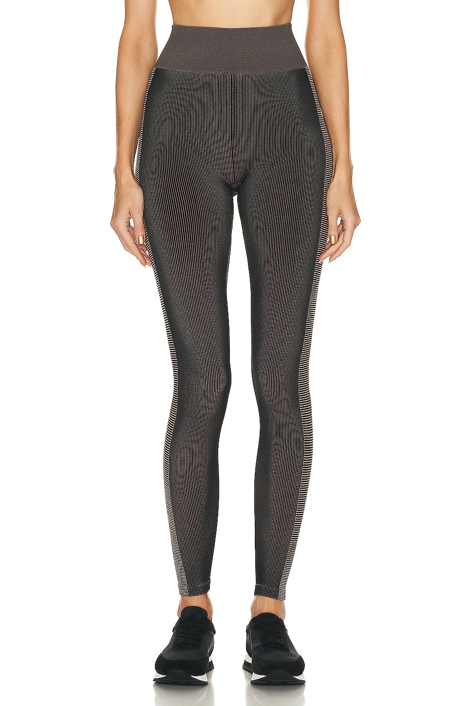 Image 1 of THE UPSIDE Ribbed Seamless 25 Midi Pant in Mocha