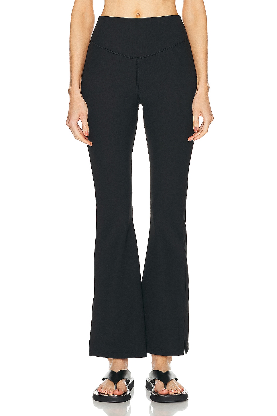 Ribbed Florence Flare Pant in Black