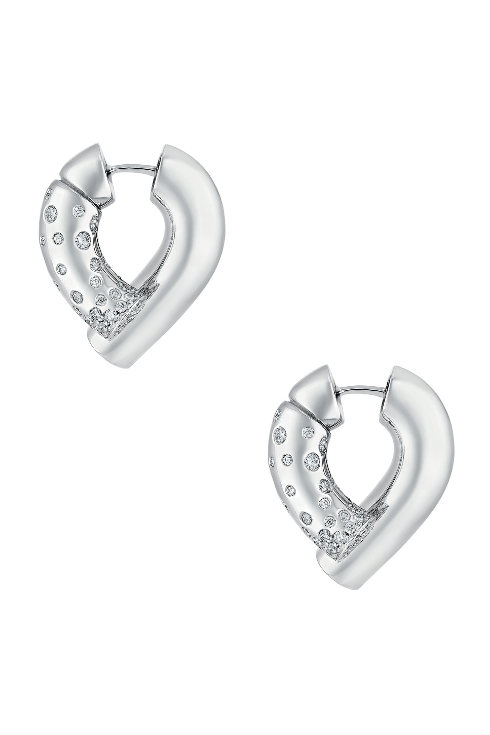 Oera Pave Earrings in Metallic Silver