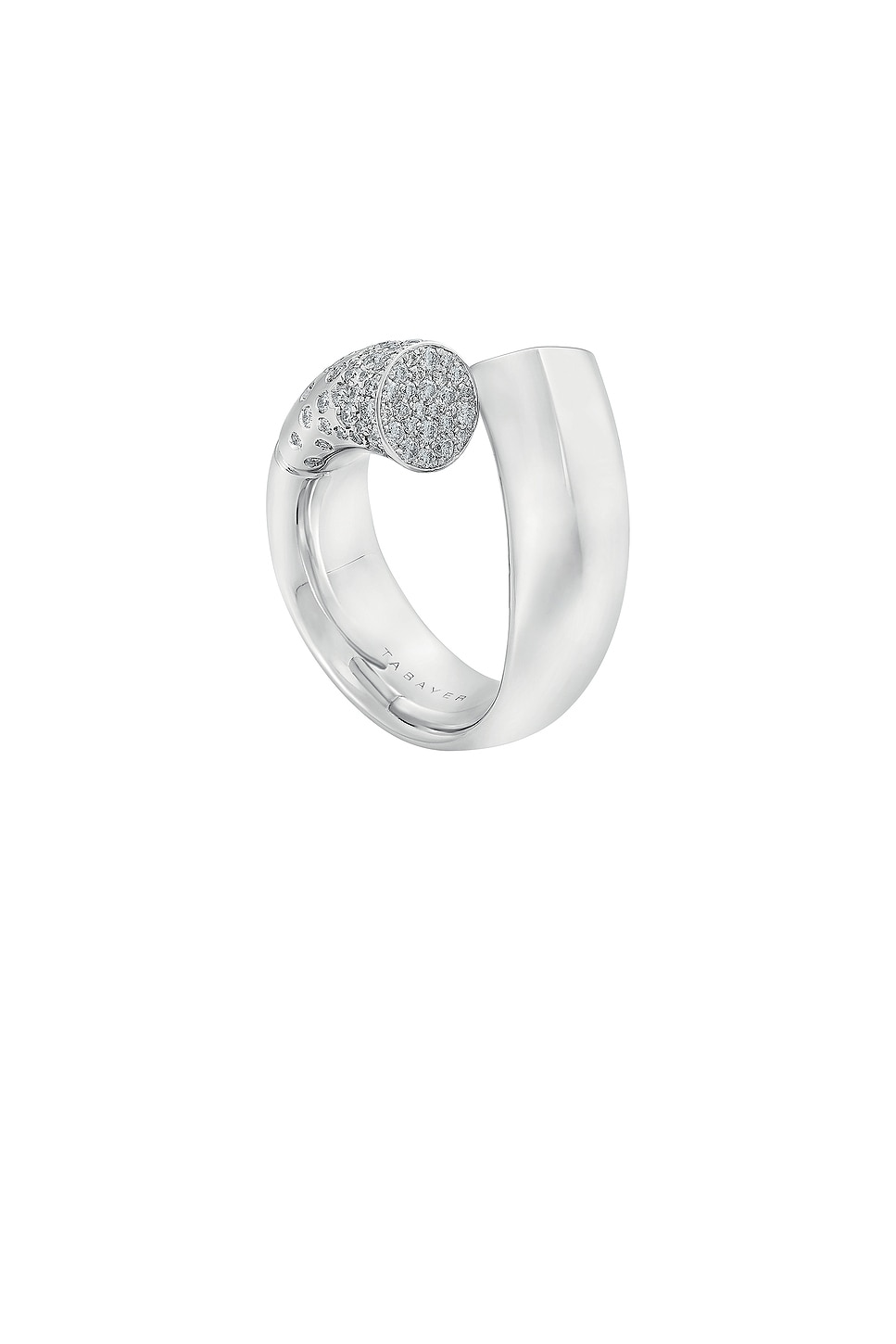 Oera Pave Ring in Metallic Silver