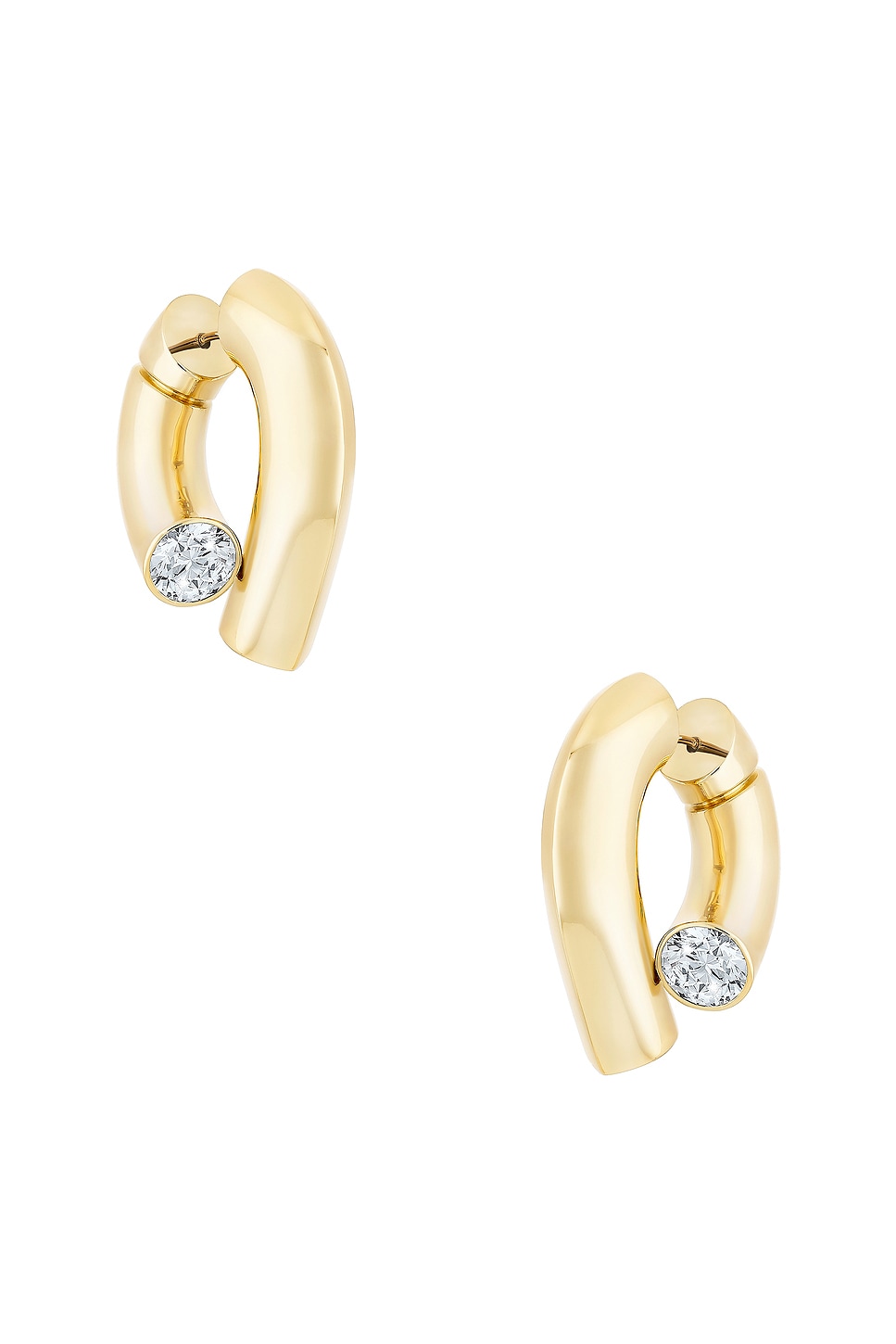 Oera Diamond Hoop Earrings in Metallic Gold