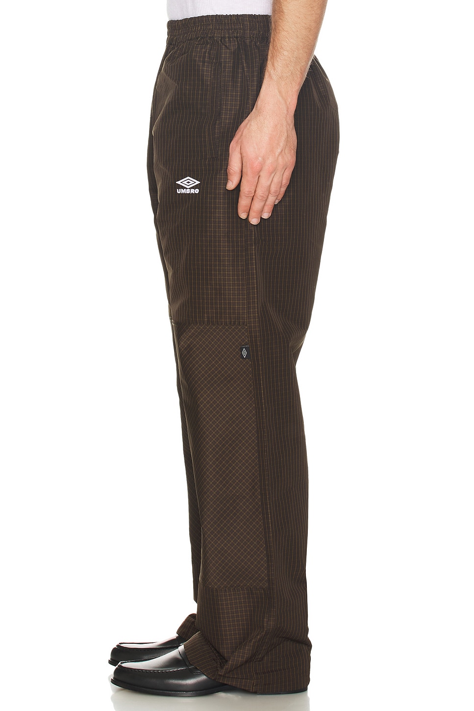 Image 1 of UMBRO Mini Check Double Knee Pants in Check Brown
