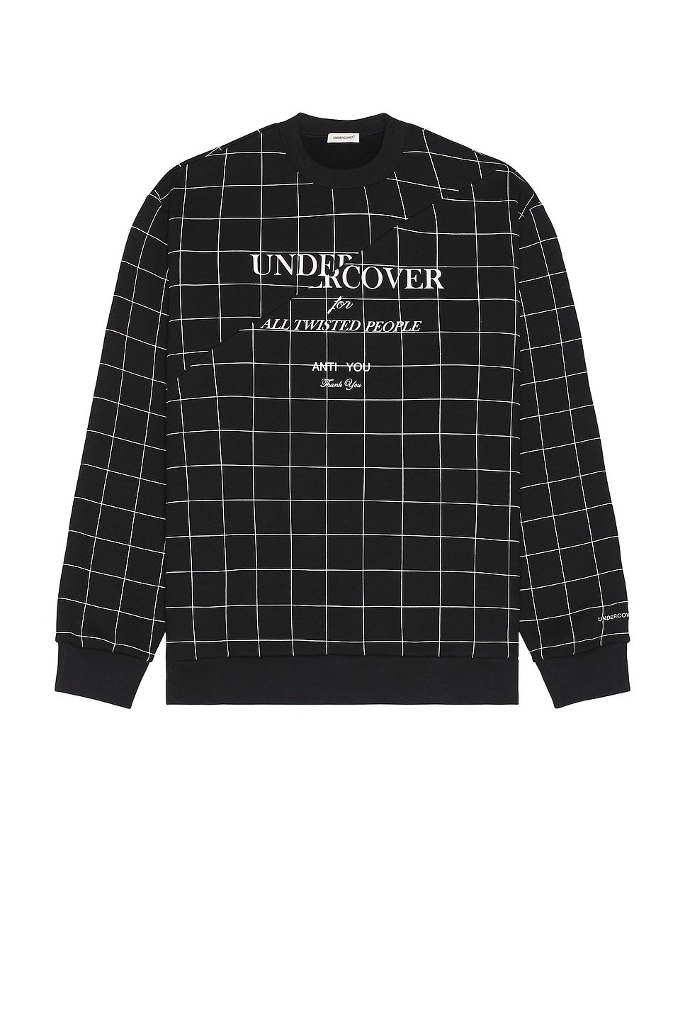 Image 1 of Undercover Grid Print Sweater in Black Ck