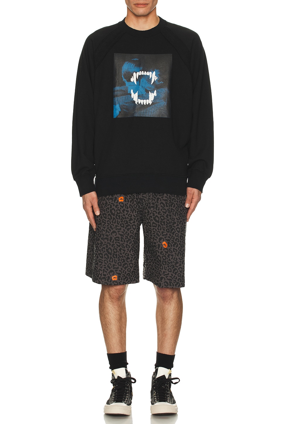 Image 1 of Undercover Teeth Reversible Sweatshirt in Black