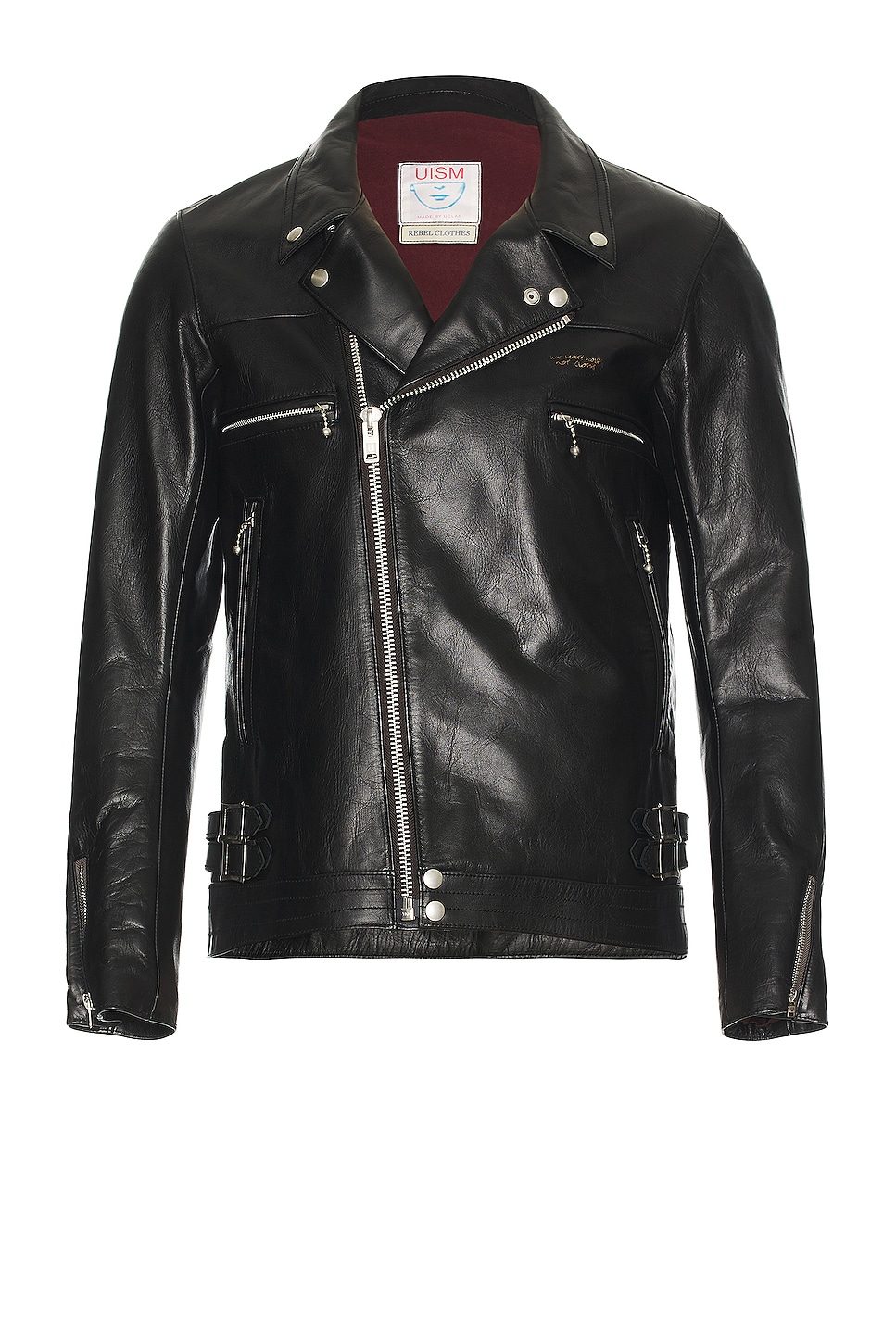 Image 1 of Undercover Leather Rider Jacket in Black