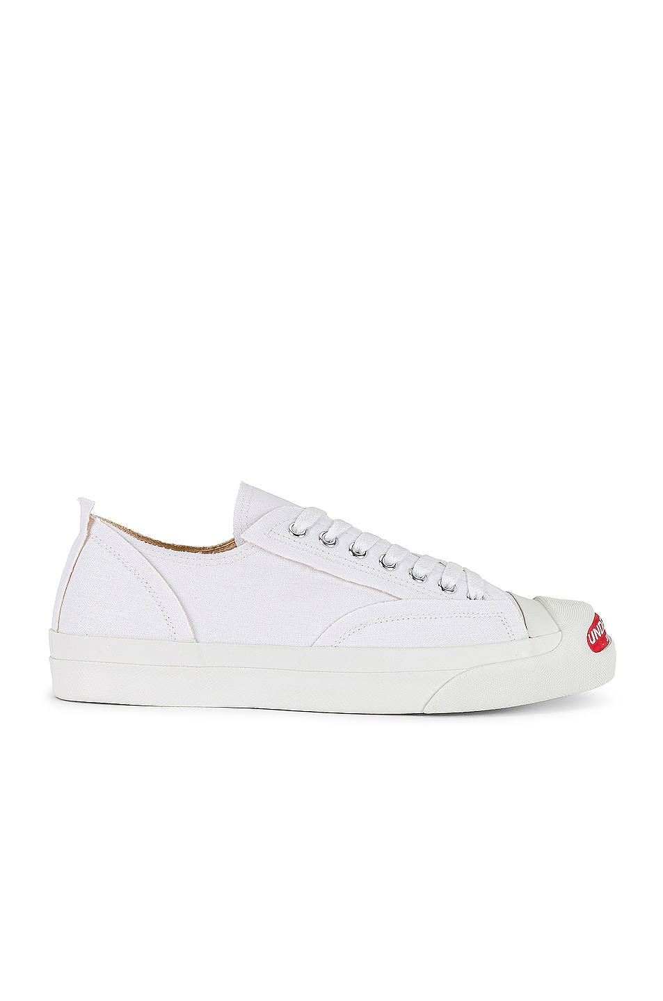 Image 1 of Undercover Canvas Logo Sneakers in White