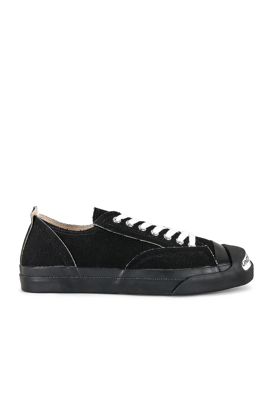 Image 1 of Undercover Canvas Logo Sneakers in Black