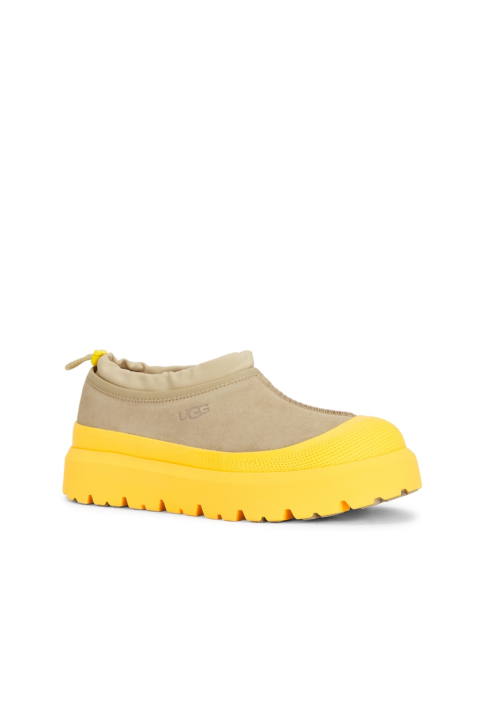 Ugg Sand Suede And Rubber Tasman Weather Hybrid Slip Ons In Yellow