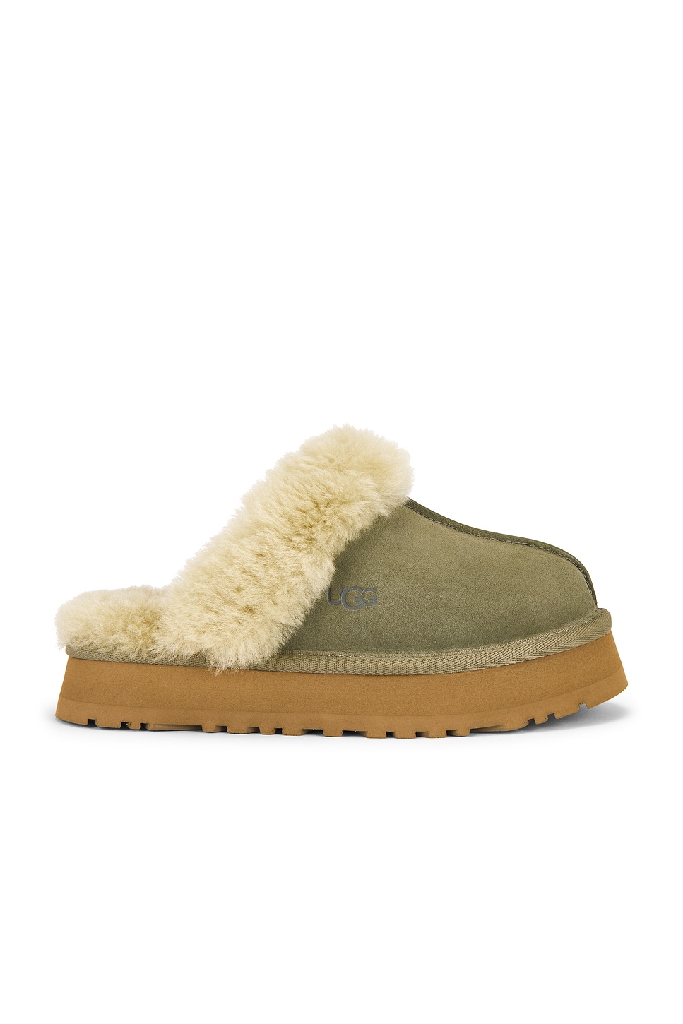 Image 1 of UGG Disquette Slipper in Moss Green & Muted Brass