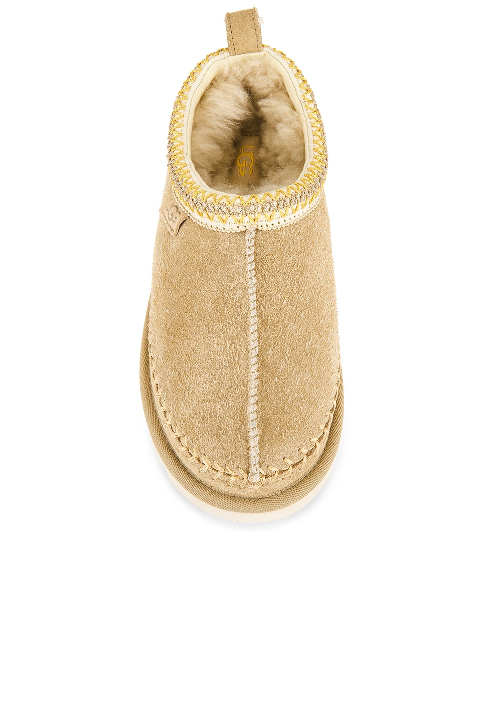 UGG Tasman Biarritz Slipper - detail view in Mustard seed
