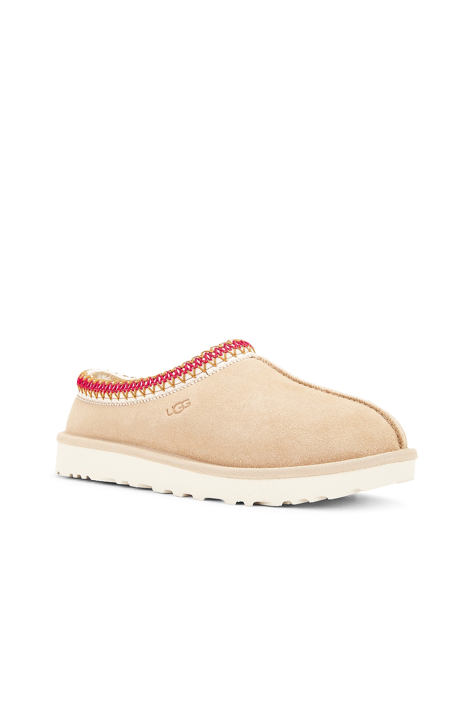 Ugg Tasman Slipper In Sand & Dark Cherry