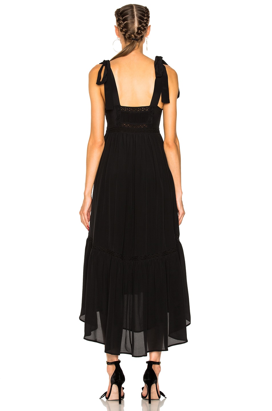 ULLA JOHNSON Violet Embellished Silk Dress in Black | ModeSens