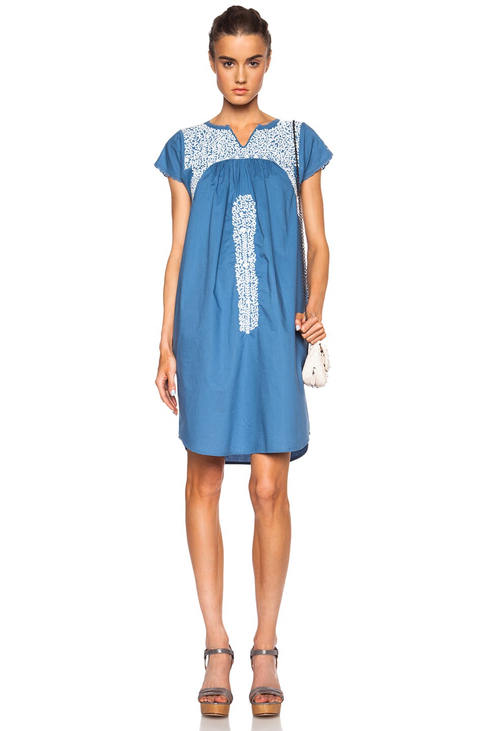 Image 1 of Ulla Johnson Dahlia Cotton Dress in Cornflower