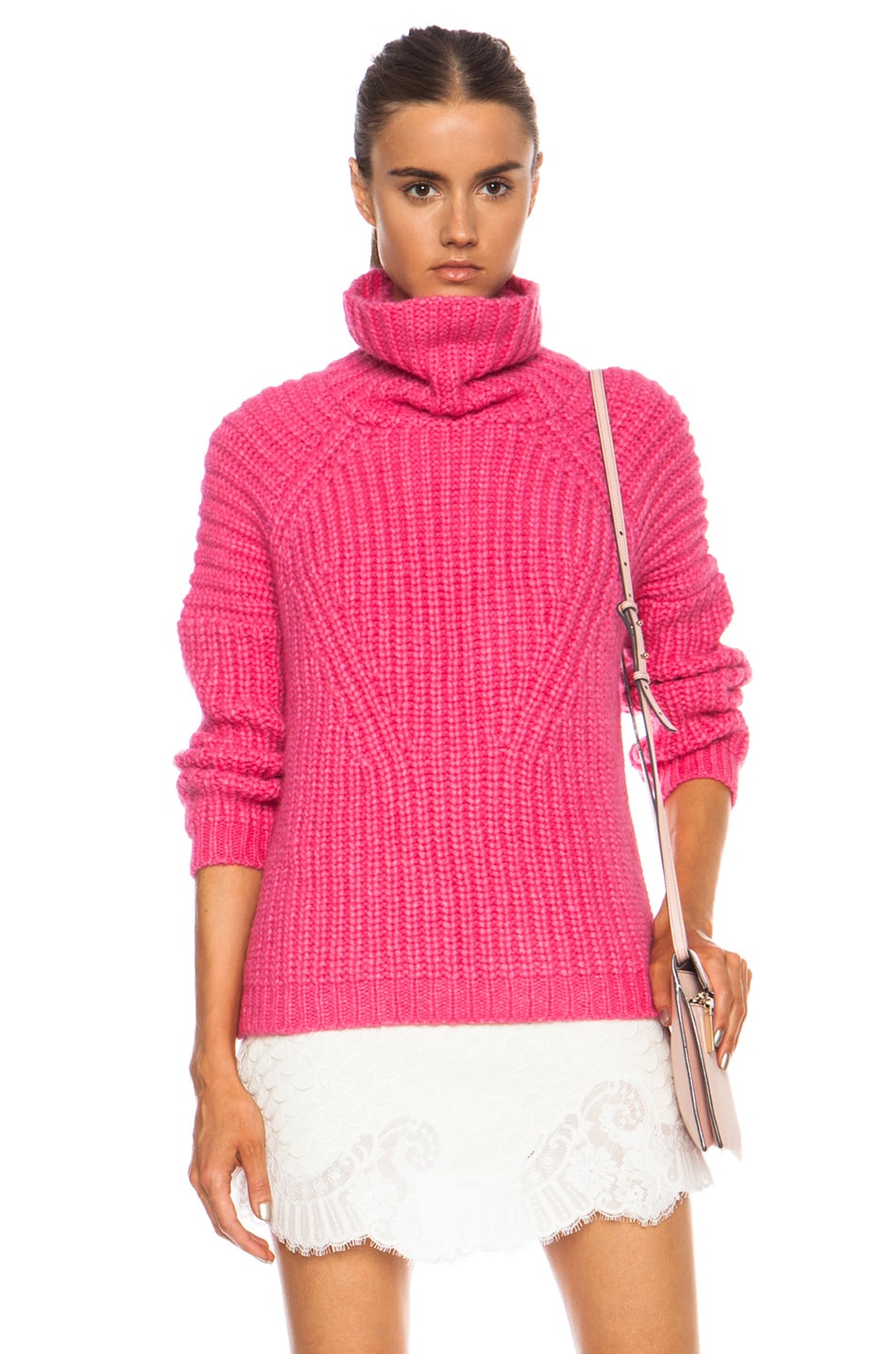Image 1 of Ulla Johnson Severine Alpaca-Blend Sweater In Lollipop in Lollipop