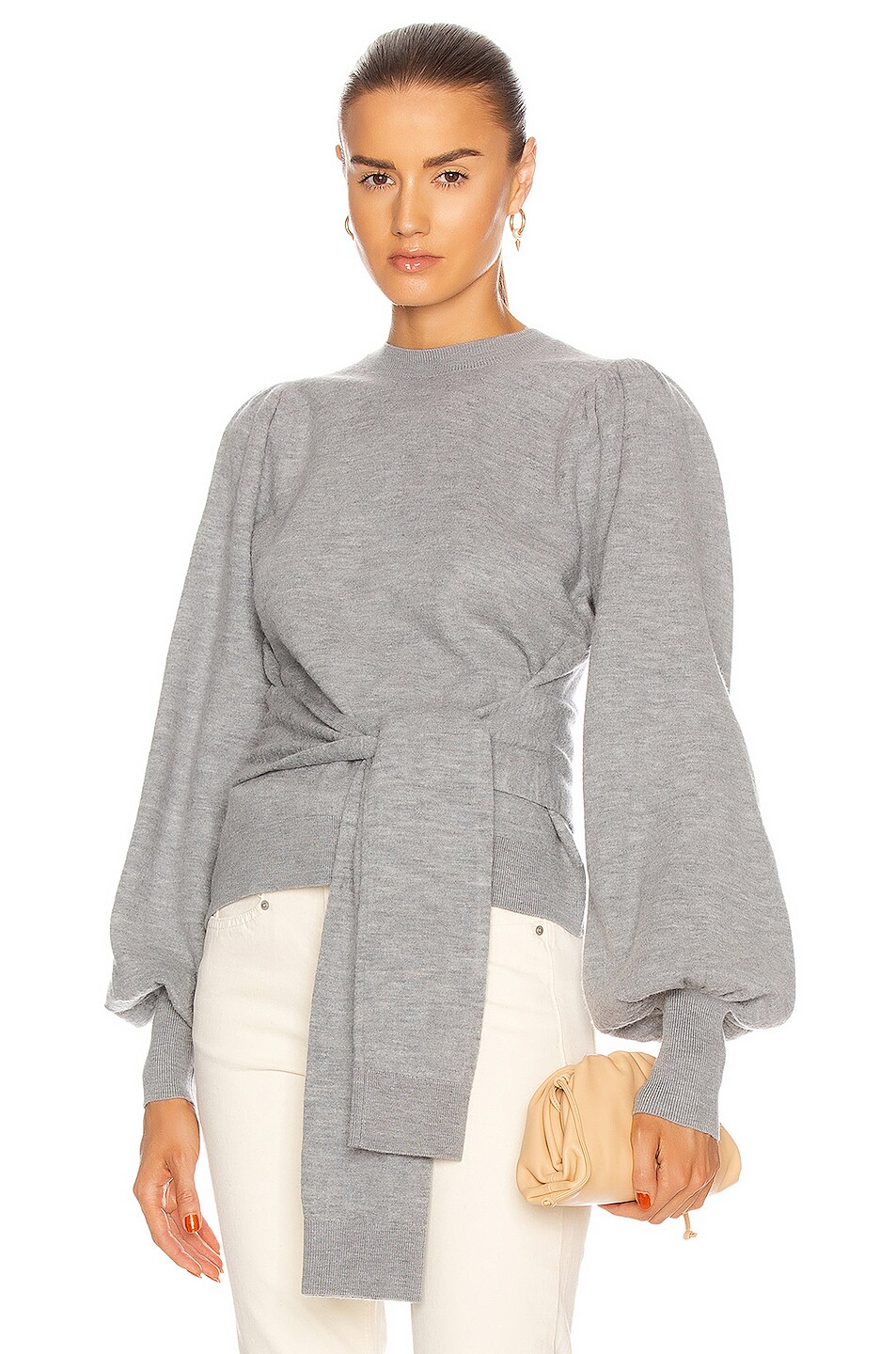 Image 1 of Ulla Johnson Rubi Pullover Sweater in Light Heather Grey