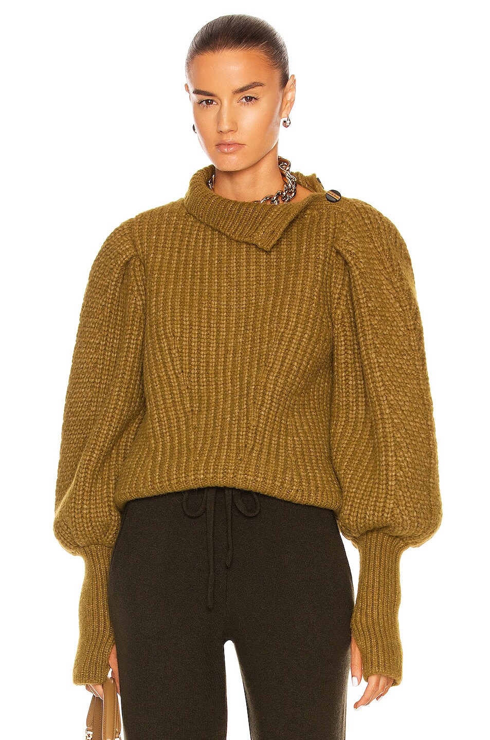 Image 1 of Ulla Johnson Alana Pullover Sweater in Tapenade