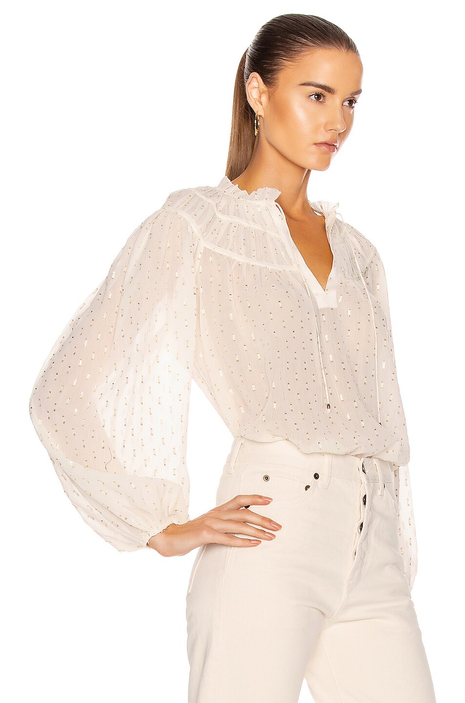 Ulla Johnson Yulia Blouse in Blanc | FWRD