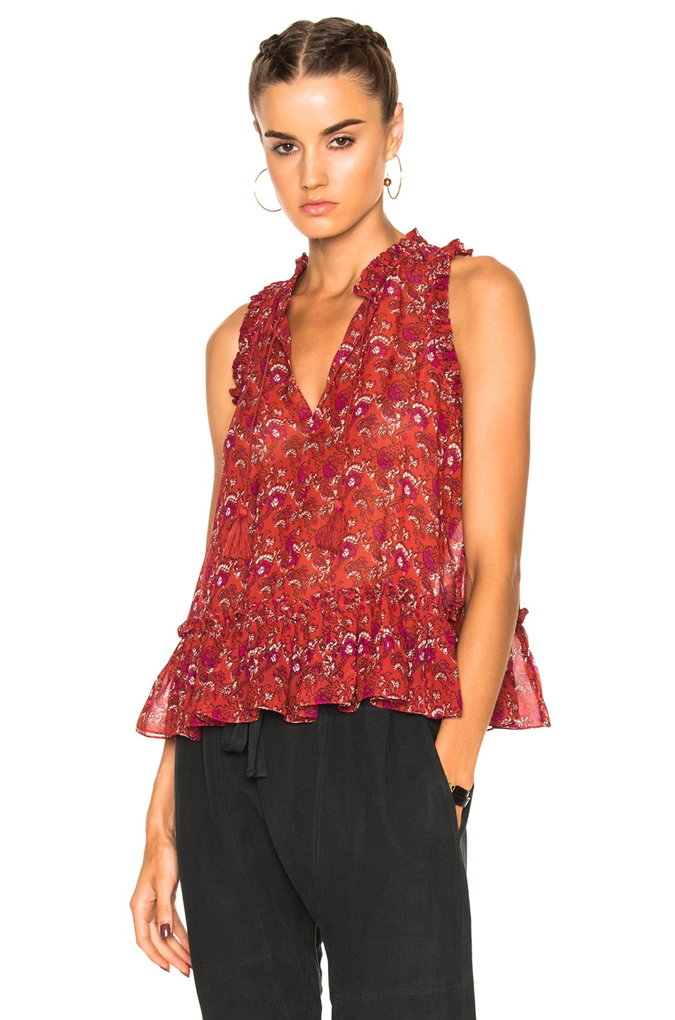Image 1 of Ulla Johnson Cecile Blouse in Ruby