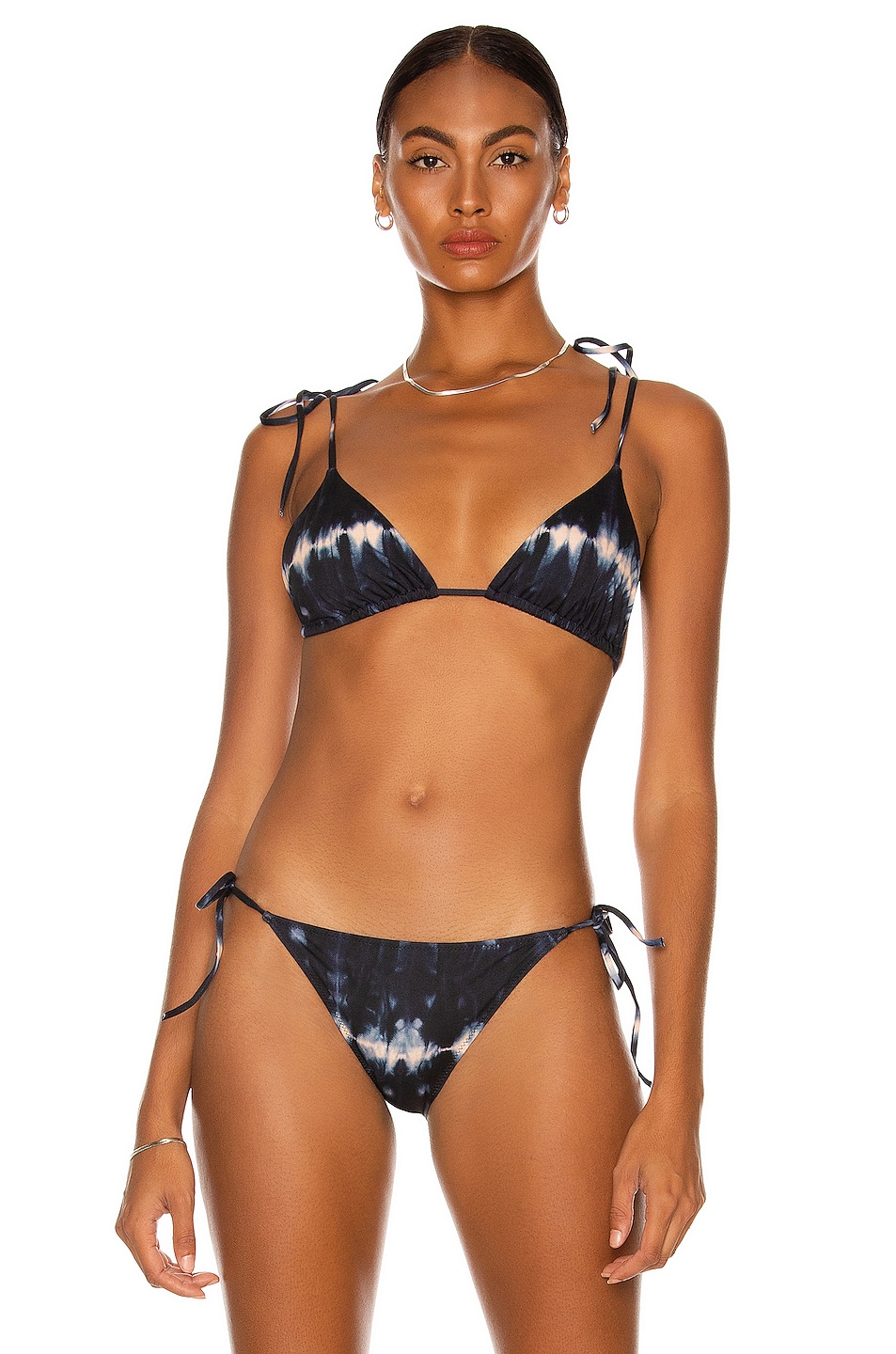 Image 1 of Ulla Johnson Maya Bikini Top in Indigo Tie Dye