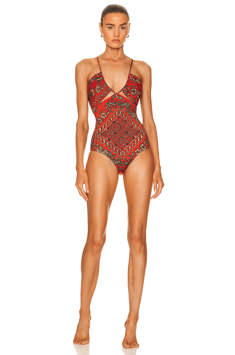 Image 1 of Ulla Johnson Akami Maillot One Piece Swimsuit in Clementine