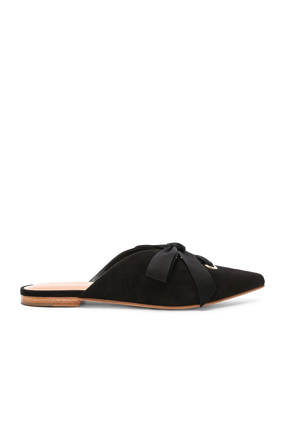 Image 1 of Ulla Johnson Loulou Babouche Flats in Noir Suede