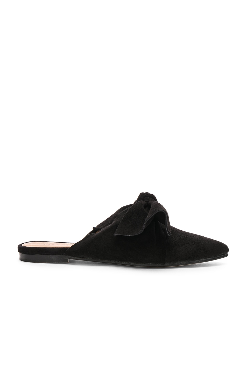 Image 1 of Ulla Johnson Suede Perry Slides in Noir Suede