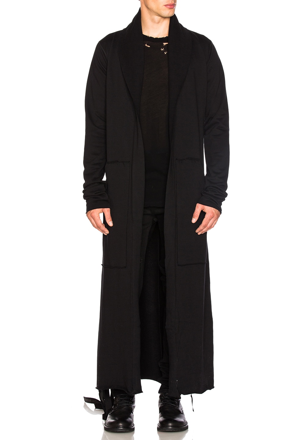 Image 1 of Unravel Terry Hooded Boxing Robe in Black