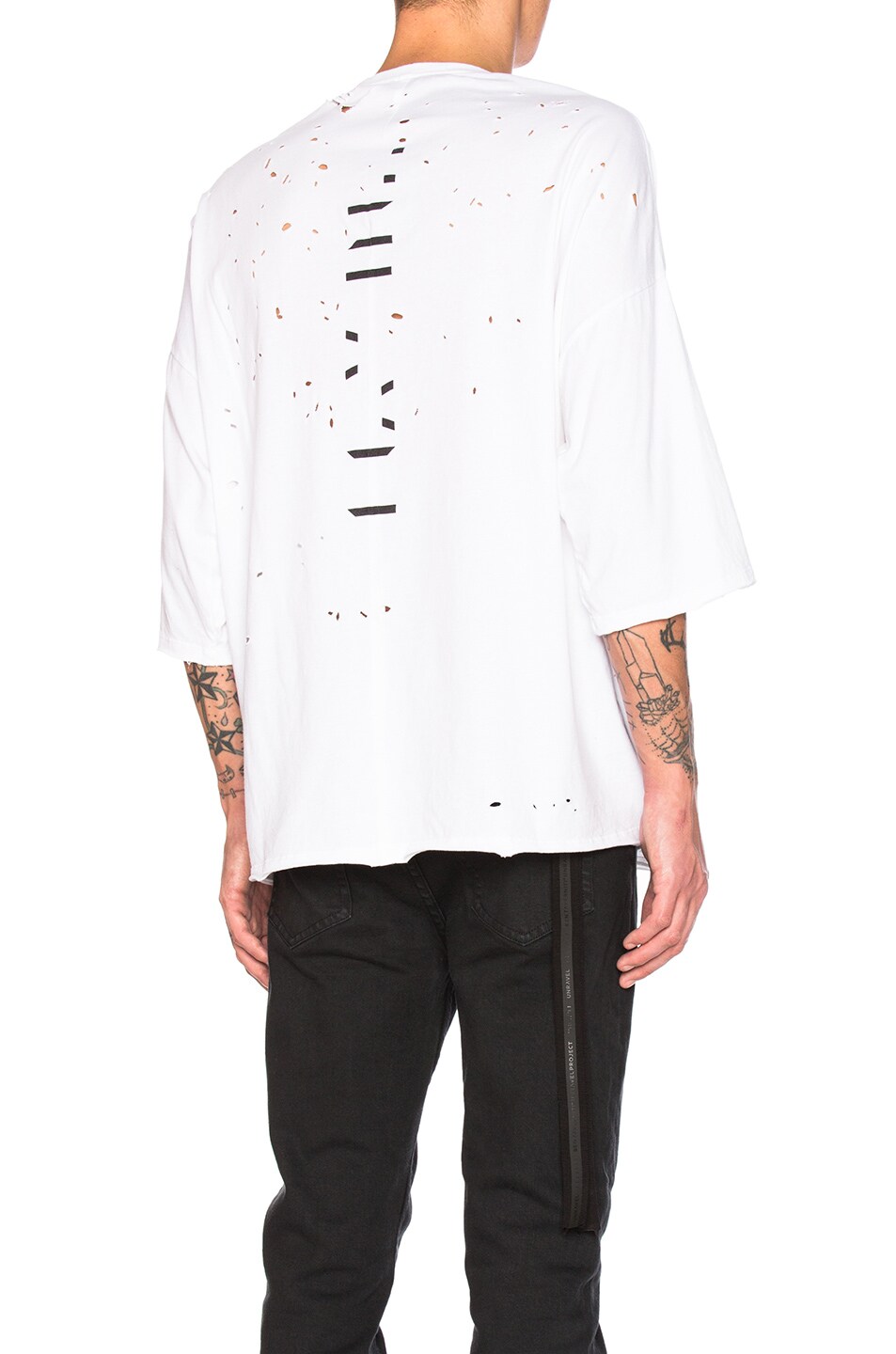 Image 1 of Unravel Distress Jersey Tee in White