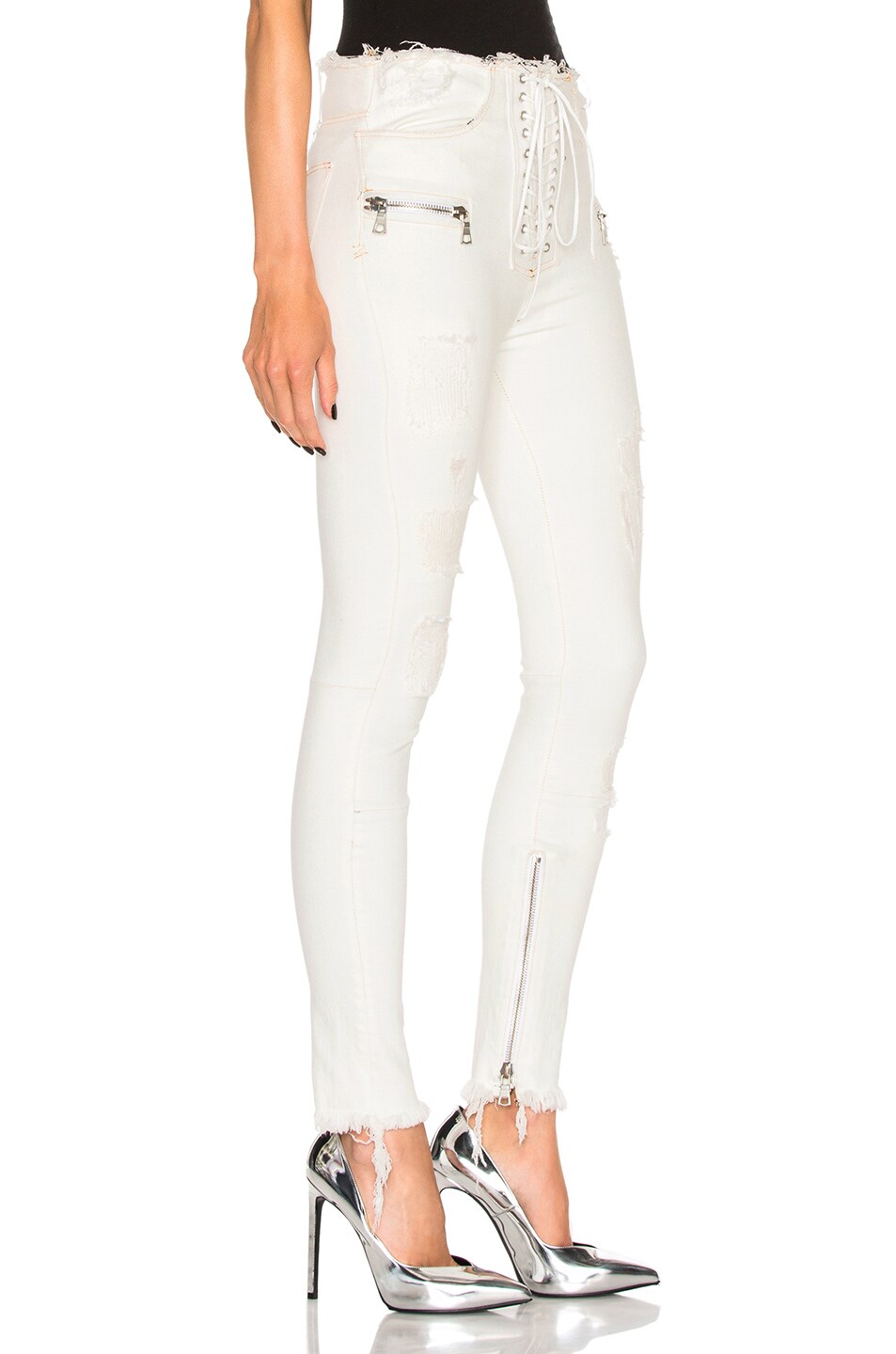 leather pants white