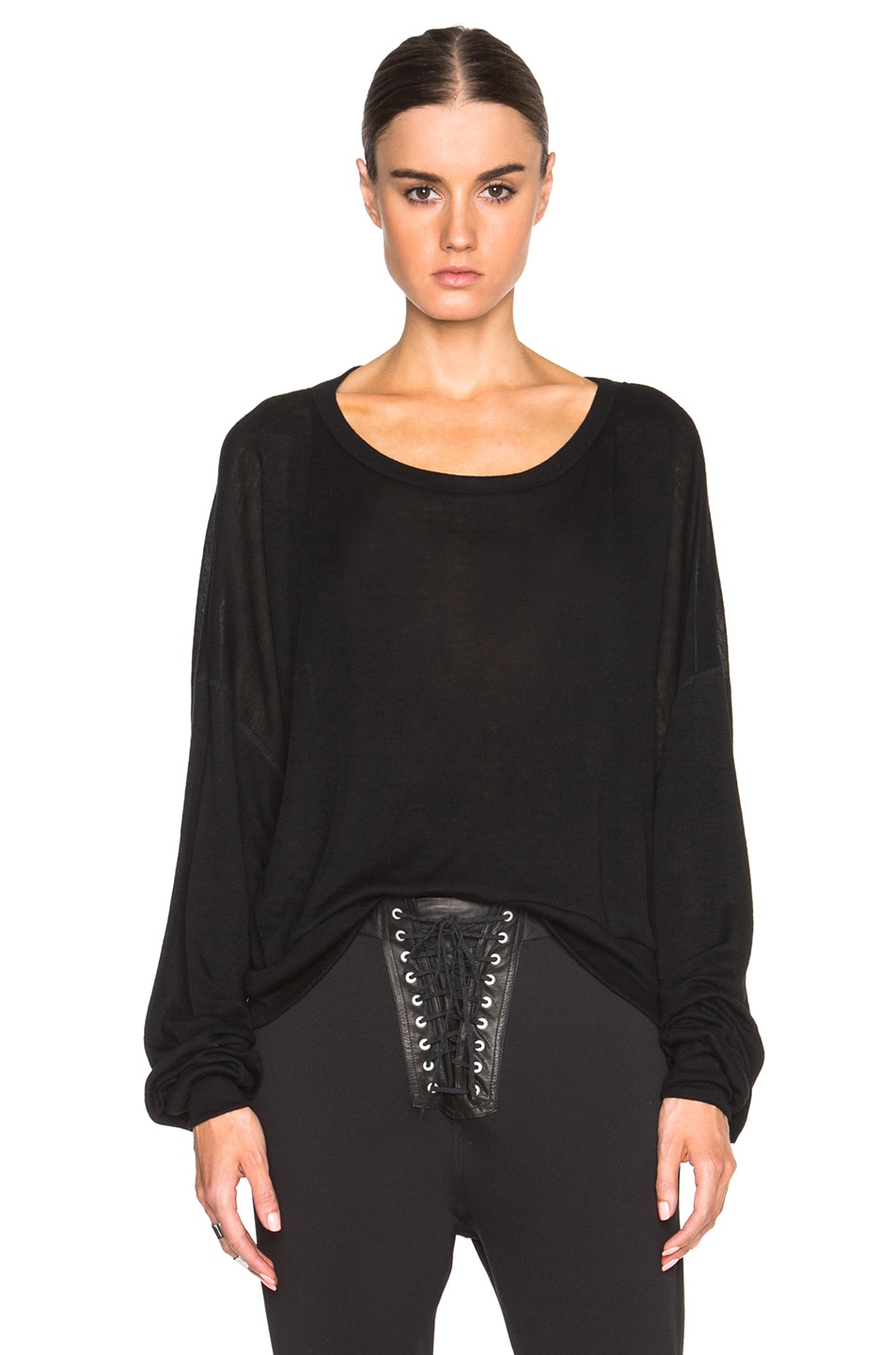 Image 1 of Unravel Oversize Wool Sweater in Black