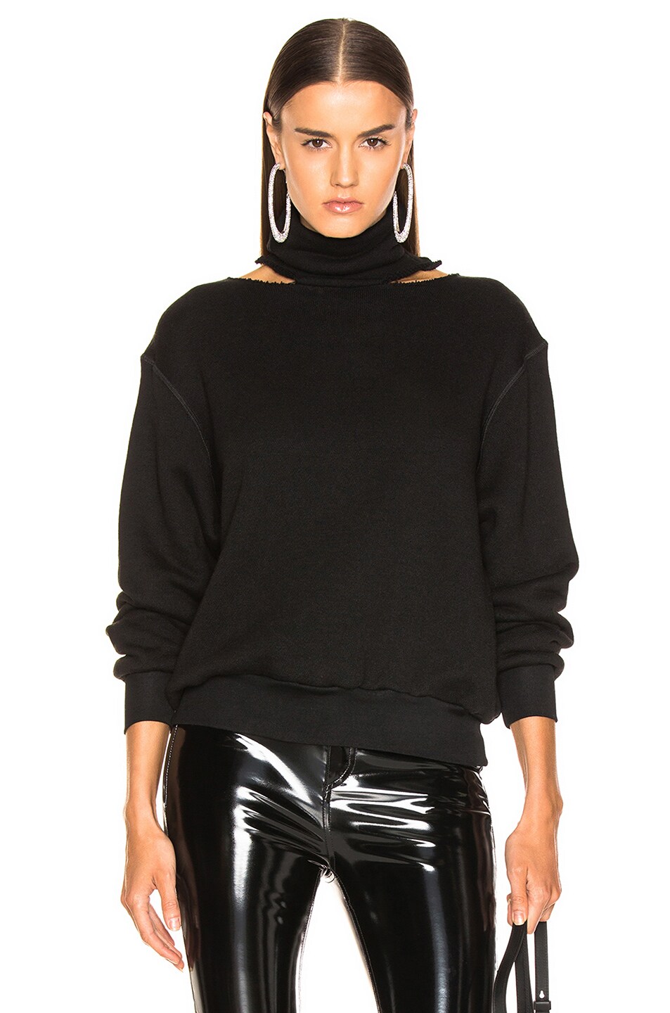 Image 1 of Unravel Cot Cashmere Cut Top in Black