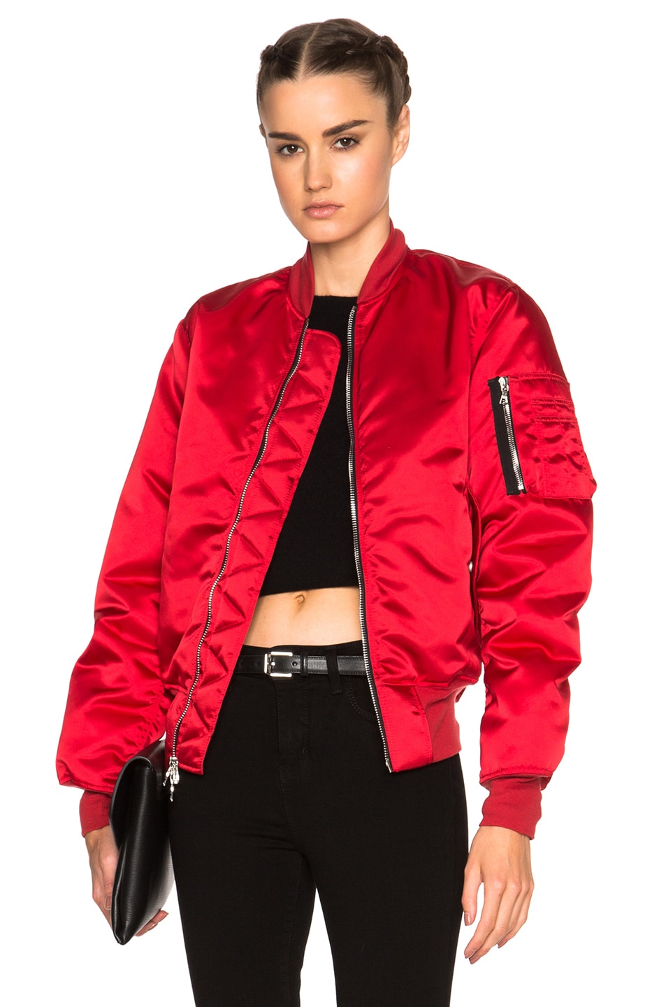 Image 1 of Unravel FWRD Exclusive Bomber in Lipstick