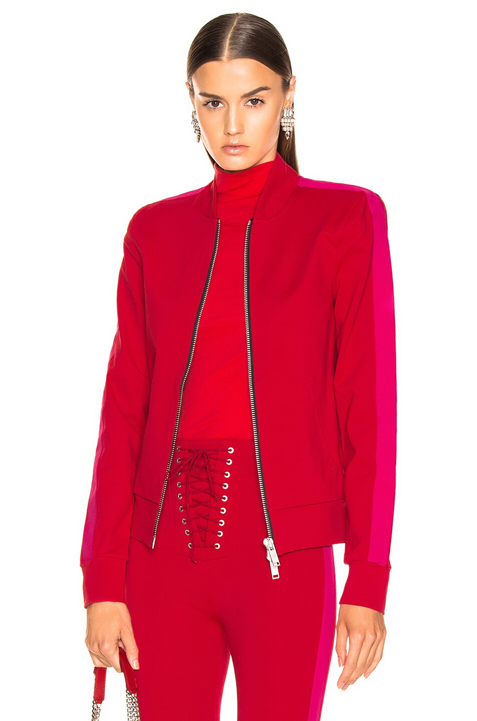 Image 1 of Unravel Mil Jersey Spalline Jacket in Lipstick Red