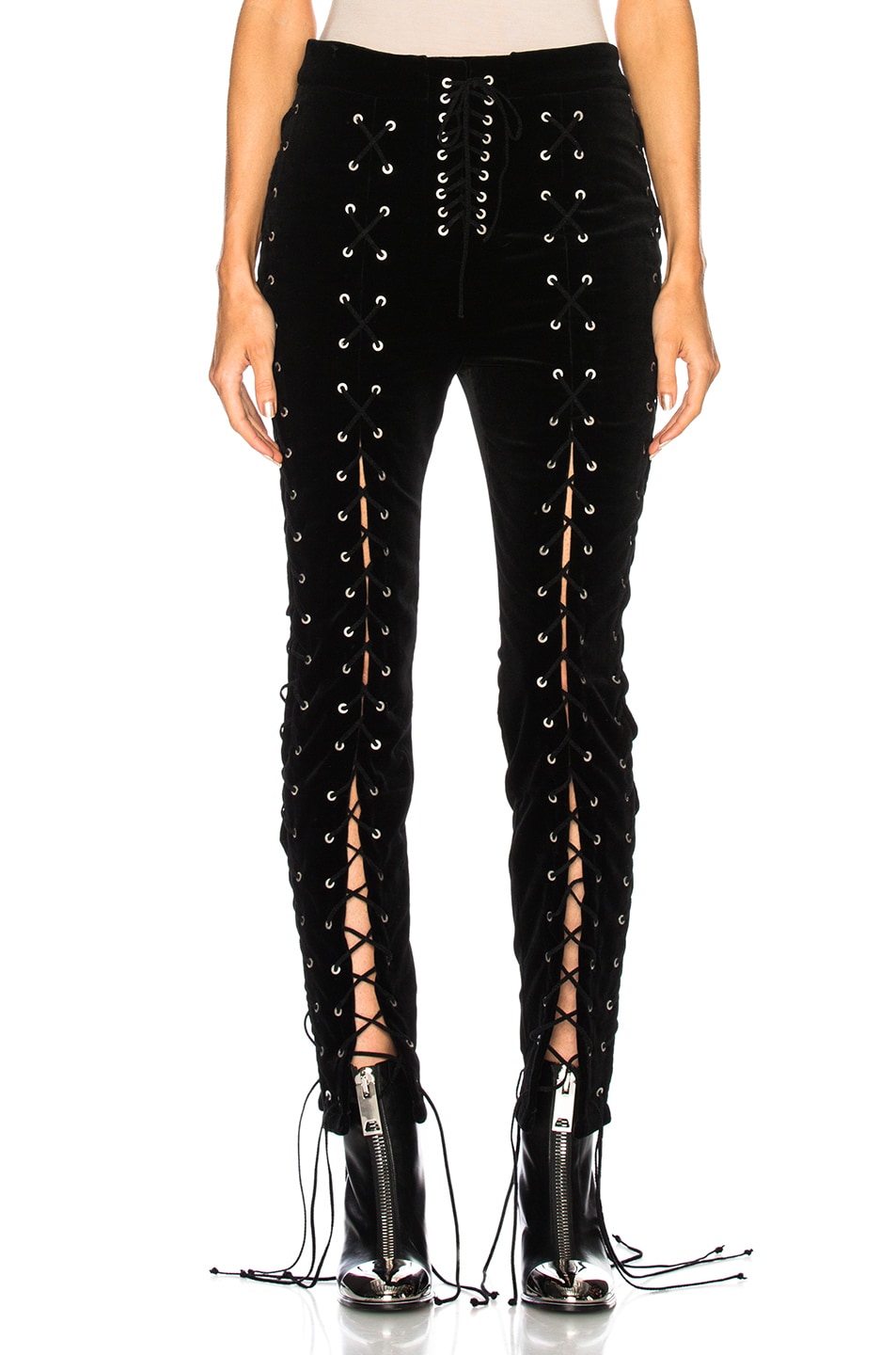 Image 1 of Unravel Lace Up Pants in Black