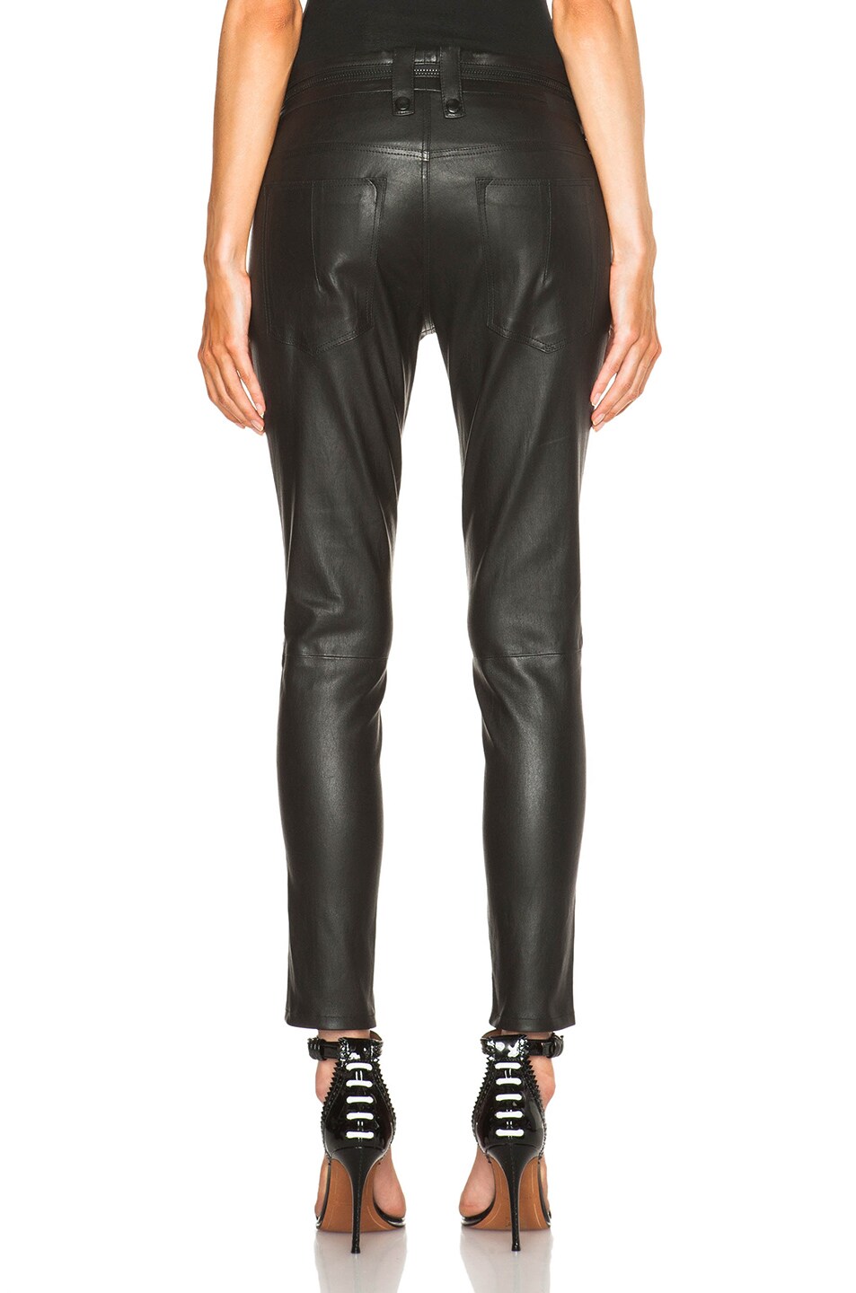 Unravel Slouchy Skinny Lambskin Leather Pants in Black | FWRD