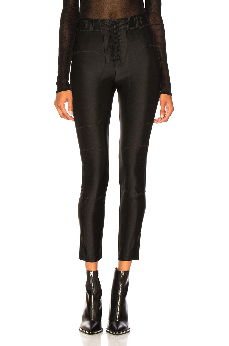Image 1 of Unravel Viscose S Lace Up Pant in Black