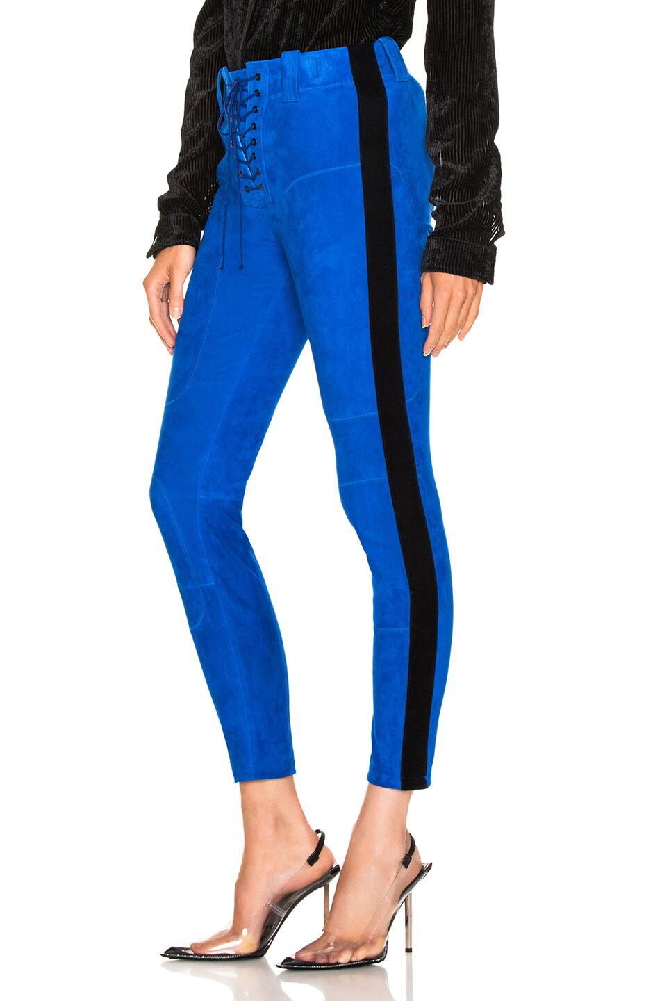 Image 1 of Unravel Suede Football Pants in Blue