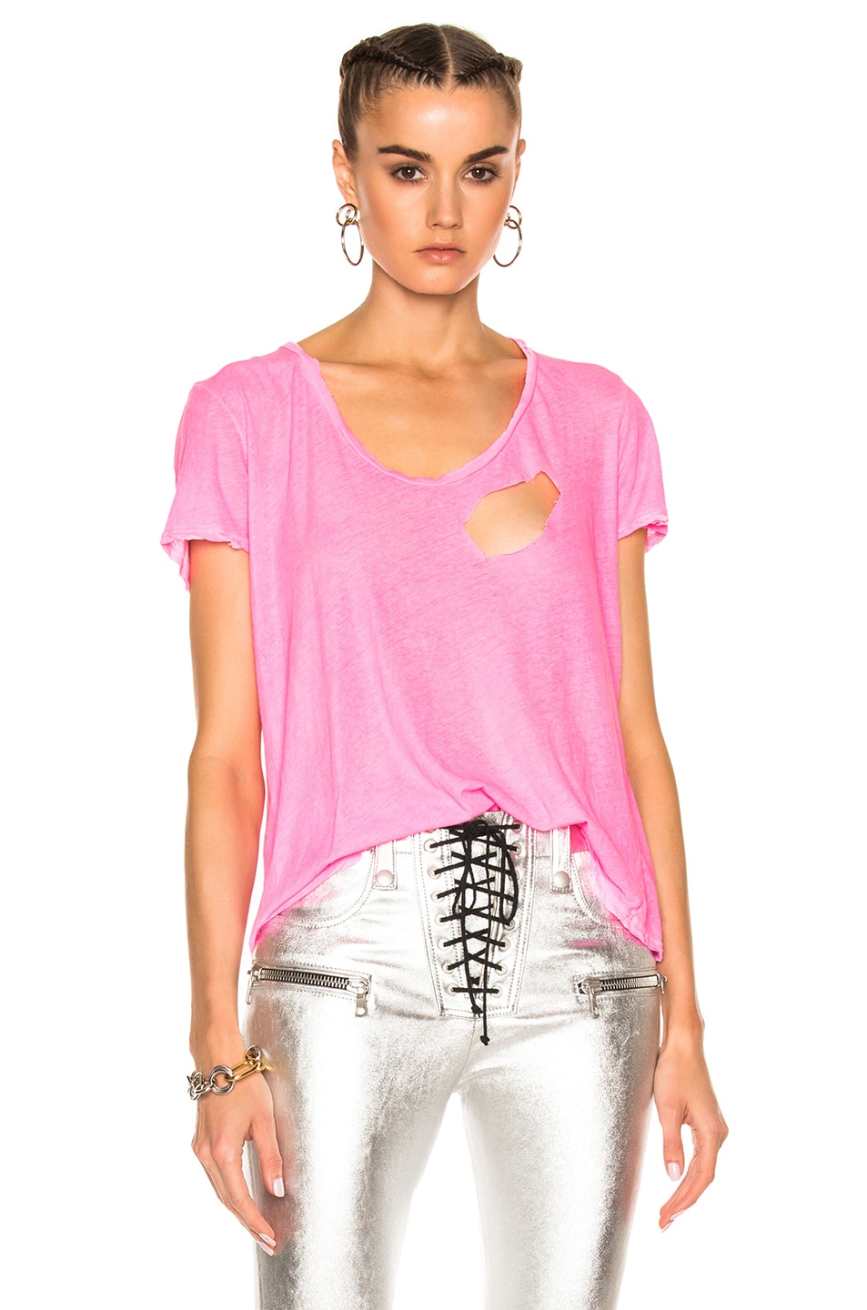 Image 1 of Unravel for FWRD Basic Tee in Neon Pink