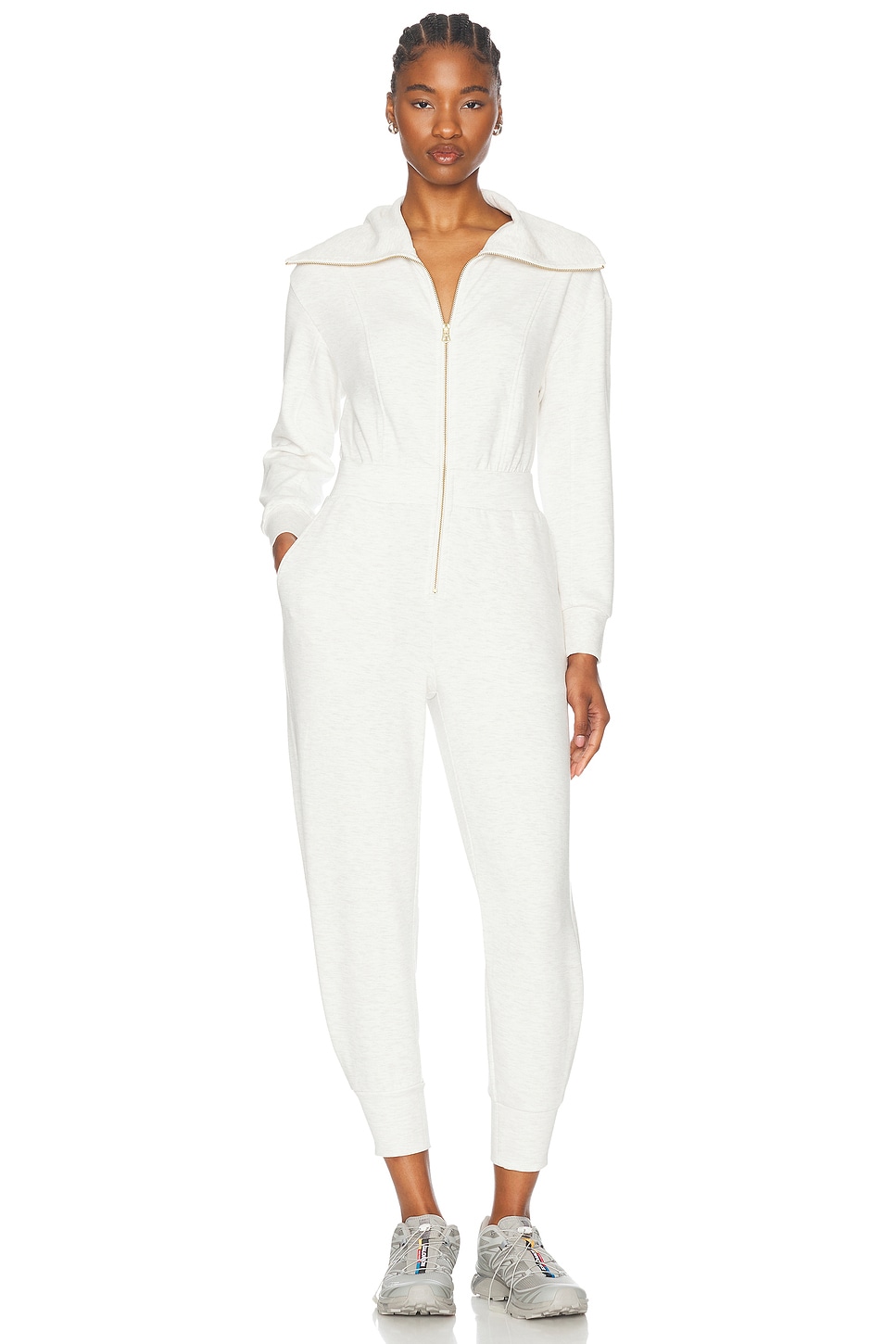 Varley Lydia Jumpsuit In Ivory Marl