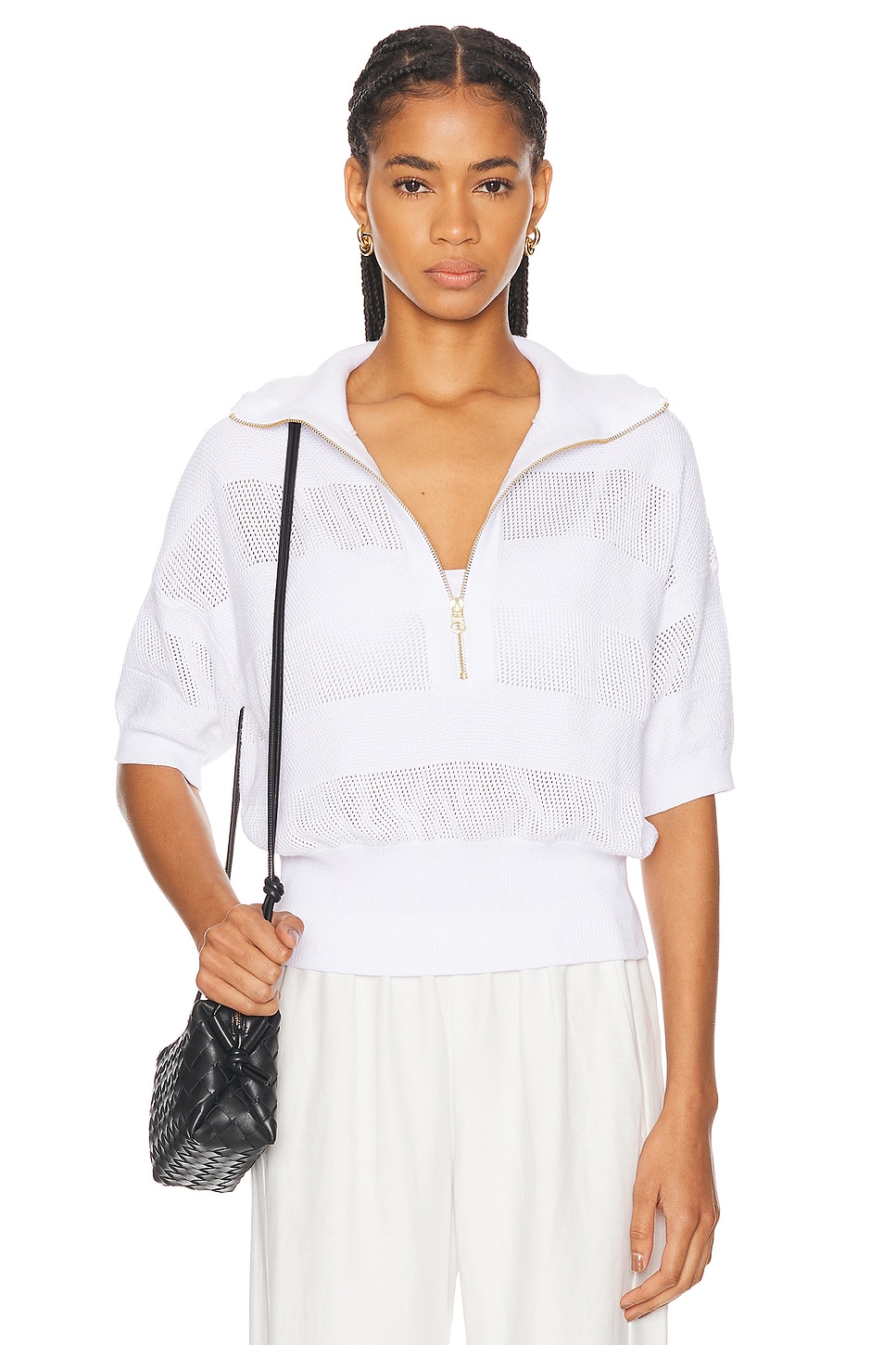 Image 1 of Varley Kembria Half Zip Knit Sweater in White