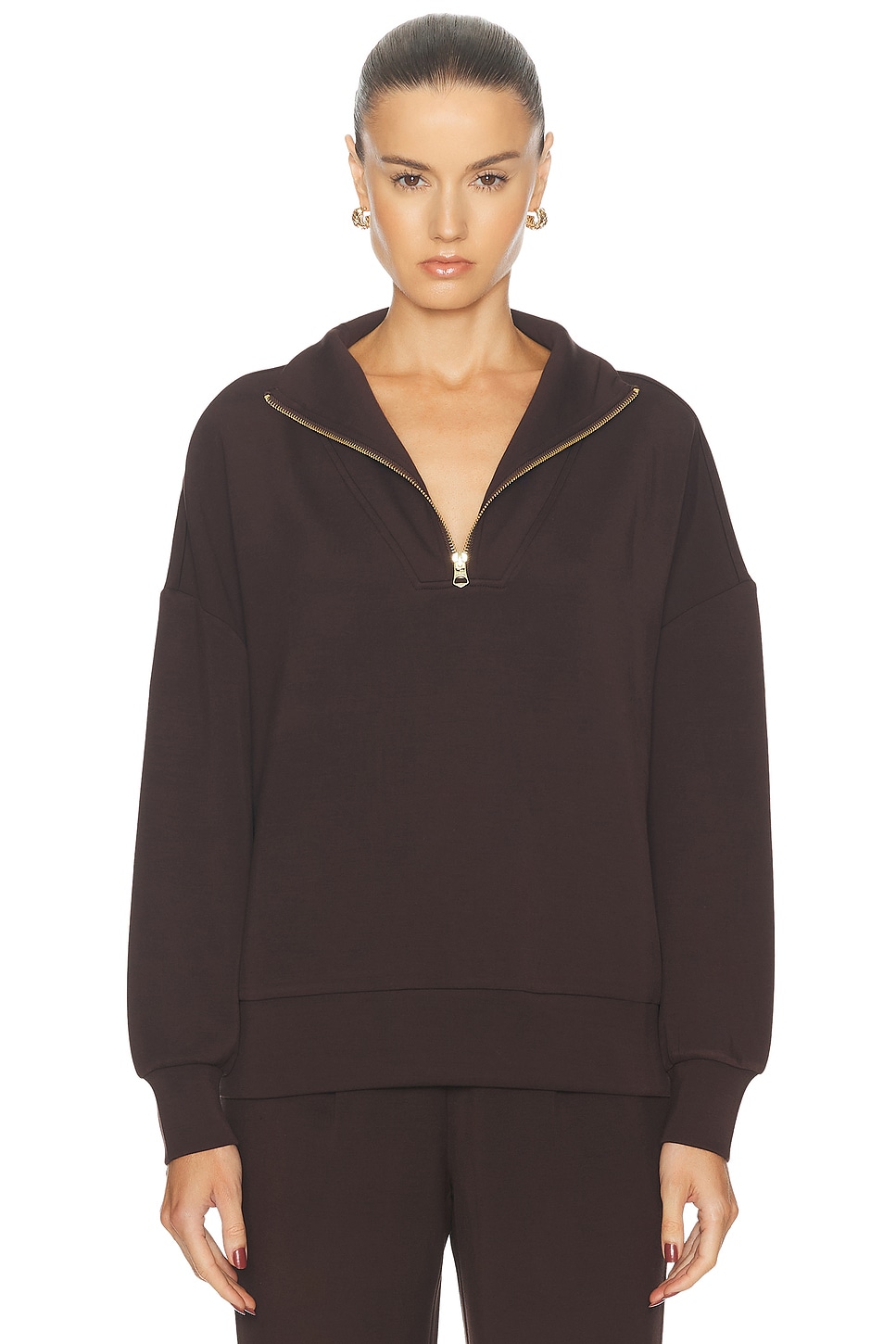 Image 1 of Varley Hawley Half Zip Sweater in Coffee Bean