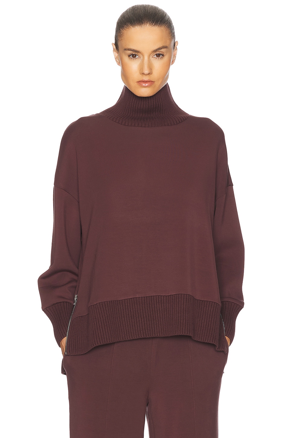 Image 1 of Varley Barker High Neck Sweater in Deep Mahogany