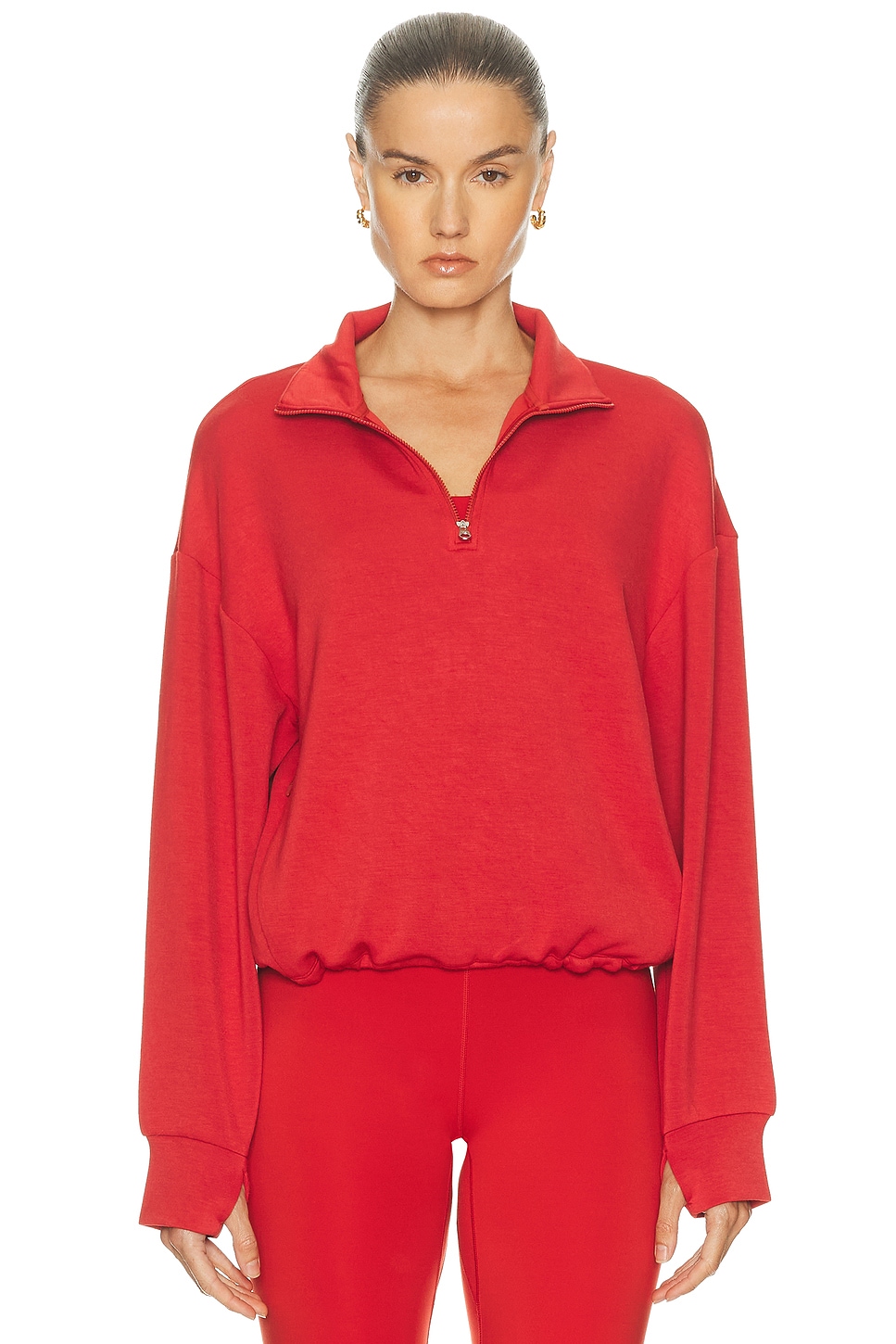 Image 1 of Varley Sian Cropped Half Zip in Lava Falls