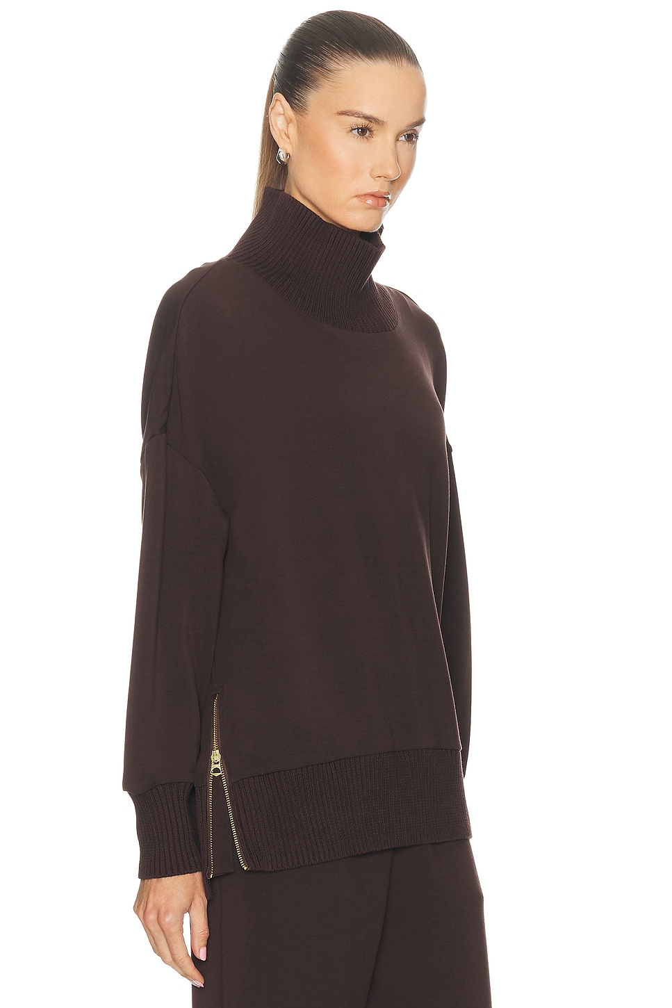 Varley Barker High Neck Sweater In Brown