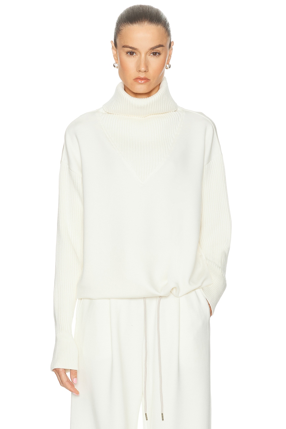 Image 1 of Varley Hannah Cowel Neck Sweater in Egret