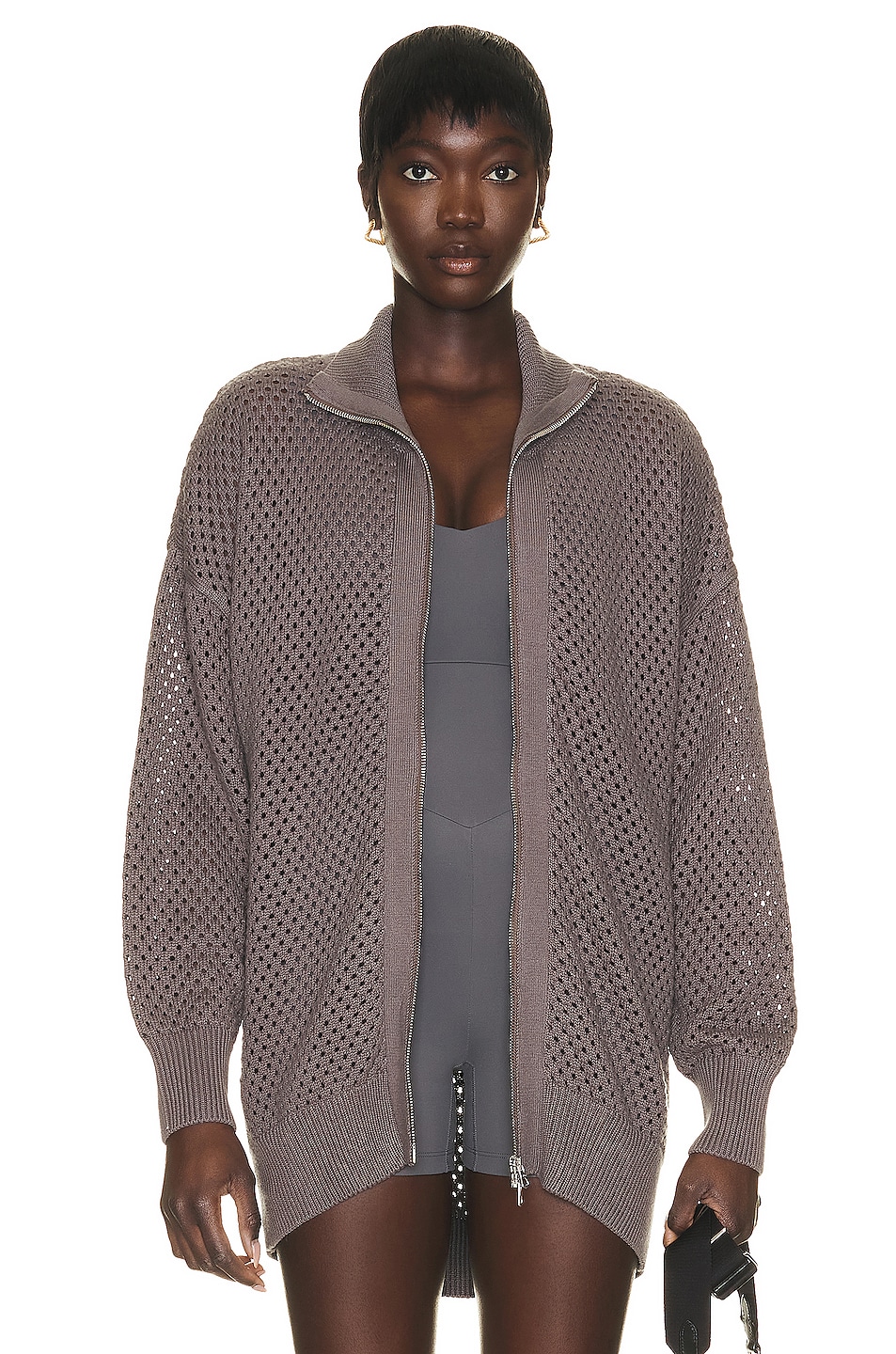 Image 1 of Varley Cassady Knit Jacket in Deep Charcoal